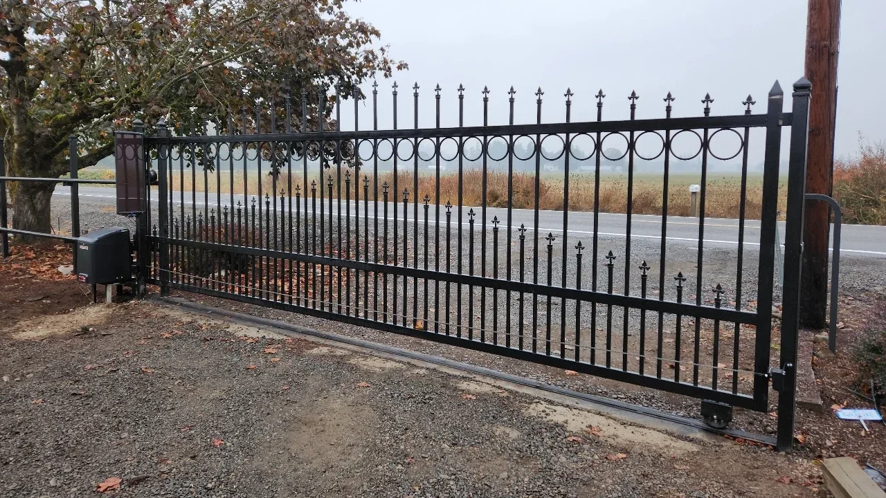 Wrought iron driveway gate installation service in florida done by Sunny Automatic Gates FL
