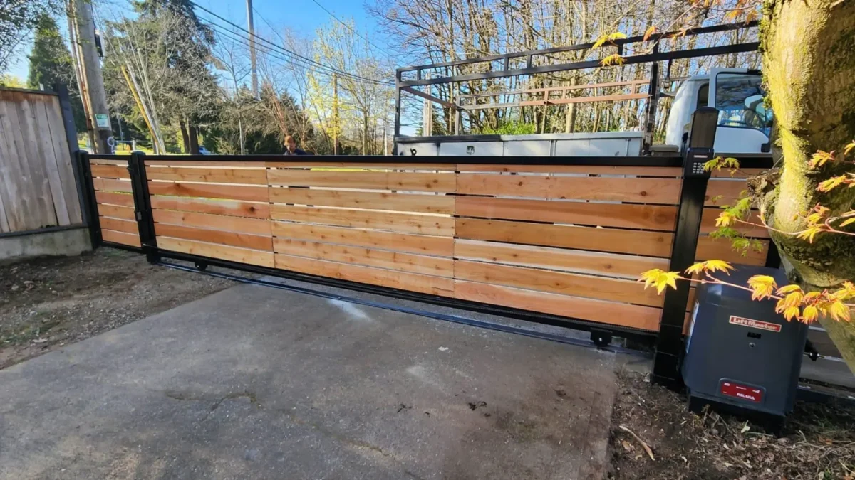 New gate opener system with safety sensors attached for a miami florida residential home