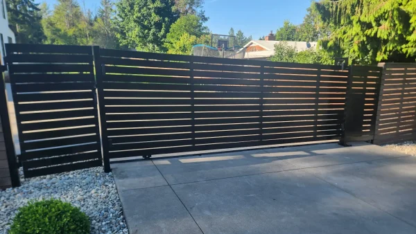 Florida home with automated sliding gate system