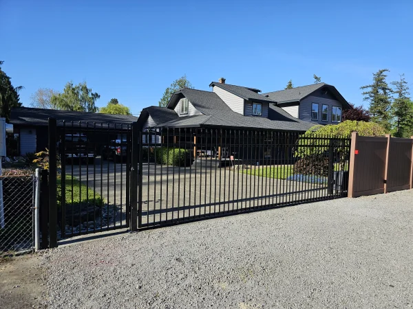 Pedestrian Gate Install with Matching Driveway Gates in Florida